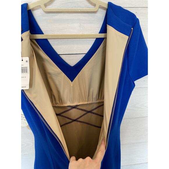 NYDJ Womens Size 10 Slimming Dress NEW Blue Office Career Work Wedding Party - Picture 6 of 14